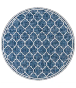 Jonathany Santa Monica SMB109D Navy/Gray Area Rug 5 ft. 3 in. X 5 ft. 3 in. Round