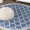 Jonathany Santa Monica SMB109D Navy/Gray Area Rug 5 ft. 3 in. X 5 ft. 3 in. Round