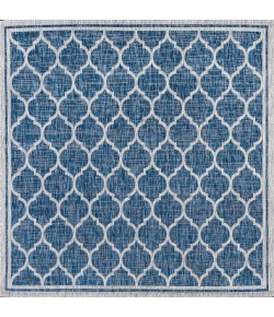 Jonathany Santa Monica SMB109D Navy/Gray Area Rug 5 ft. 3 in. X 5 ft. 3 in. Square