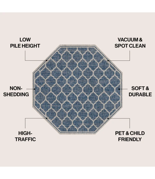 Jonathan Y SANTA MONICA Blue SMB109D 5ft.-3in. Octagon Rug