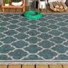 Jonathany Santa Monica SMB109E Teal/Gray Area Rug 9 ft. X 12 ft. Rectangle
