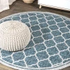 Jonathany Santa Monica SMB109E Teal/Gray Area Rug 5 ft. 3 in. X 5 ft. 3 in. Round