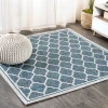Jonathany Santa Monica SMB109E Teal/Gray Area Rug 5 ft. 3 in. X 5 ft. 3 in. Square