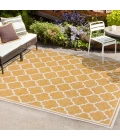 Trebol Moroccan Trellis Textured Weave Yellow/Cream 4 ft. x 6 ft. Indoor/Outdoor Area Rug