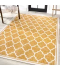 Trebol Moroccan Trellis Textured Weave Yellow/Cream 4 ft. x 6 ft. Indoor/Outdoor Area Rug