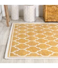 Trebol Moroccan Trellis Textured Weave Yellow/Cream 4 ft. x 6 ft. Indoor/Outdoor Area Rug