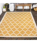 Trebol Moroccan Trellis Textured Weave Yellow/Cream 4 ft. x 6 ft. Indoor/Outdoor Area Rug