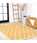Trebol Moroccan Trellis Textured Weave Yellow/Cream 4 ft. x 6 ft. Indoor/Outdoor Area Rug