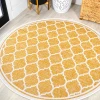 Jonathany Santa Monica SMB109F Yellow/Cream Area Rug 5 ft. 3 in. X 5 ft. 3 in. Round