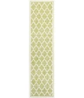 Trebol Moroccan Trellis Textured Weave Green/Cream 2 ft. x 8 ft. Indoor/Outdoor Runner Rug