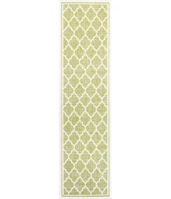 Jonathany Santa Monica SMB109G Green/Cream Area Rug 2 ft. 2 in. X 8 ft. Runner