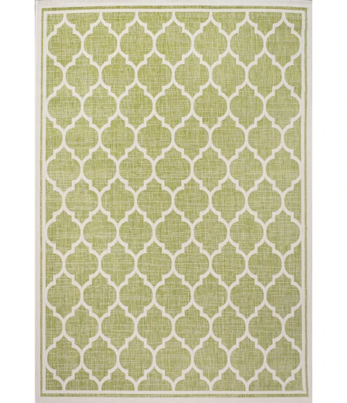 Trebol Moroccan Trellis Textured Weave Green/Cream 4 ft. x 6 ft. Indoor/Outdoor Area Rug