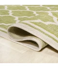 Trebol Moroccan Trellis Textured Weave Green/Cream 2 ft. x 8 ft. Indoor/Outdoor Runner Rug