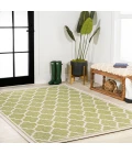 Trebol Moroccan Trellis Textured Weave Green/Cream 4 ft. x 6 ft. Indoor/Outdoor Area Rug