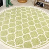 Jonathany Santa Monica SMB109G Green/Cream Area Rug 5 ft. 3 in. X 5 ft. 3 in. Round