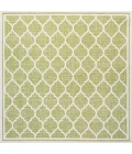 Trebol Moroccan Trellis Textured Weave Green/Cream 5' Square Indoor/Outdoor Area Rug