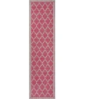 Trebol Moroccan Trellis Textured Weave Fuchsia/Light Gray 2 ft. x 8 ft. Indoor/Outdoor Runner Rug