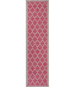 Jonathany Santa Monica SMB109H Fuchsia/Light Gray Area Rug 2 ft. 2 in. X 8 ft. Runner