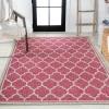 Jonathany Santa Monica SMB109H Fuchsia/Light Gray Area Rug 9 ft. X 12 ft. Rectangle