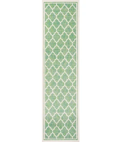 Jonathany Santa Monica SMB109I Cream/Green Area Rug 2 ft. 2 in. X 10 ft. Runner