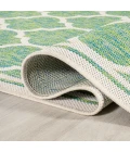 Trebol Moroccan Trellis Textured Weave Cream/Green 5' Square Indoor/Outdoor Area Rug