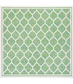 Jonathany Santa Monica SMB109I Cream/Green Area Rug 5 ft. 3 in. X 5 ft. 3 in. Square
