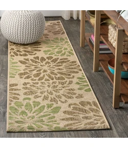 Jonathany Santa Monica SMB110A Sage/Brown Area Rug 2 ft. 2 in. X 10 ft. Runner
