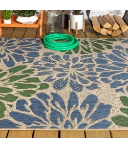 Jonathany Santa Monica SMB110B Navy/Green Area Rug 3 ft. 1 in. X 5 ft. Rectangle