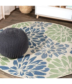 Jonathany Santa Monica SMB110B Navy/Green Area Rug 6 ft. 7 in. X 6 ft. 7 in. Round