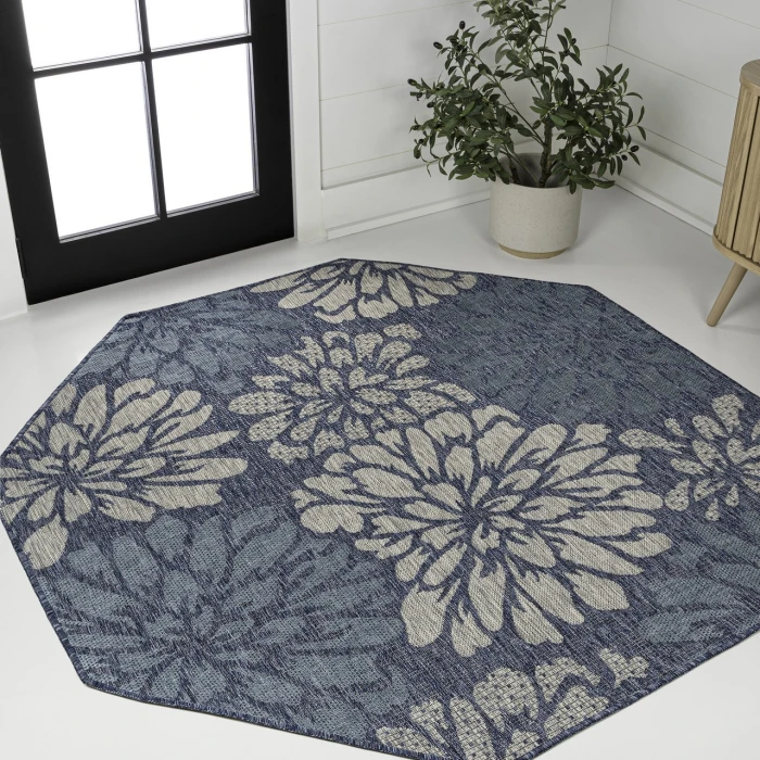 Jonathan Y SANTA MONICA Blue SMB110C 5ft.-3in. Octagon Rug