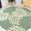 Jonathany Santa Monica SMB110D Cream/Green Area Rug 5 ft. 3 in. X 5 ft. 3 in. Round