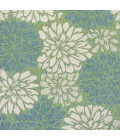 Zinnia Modern Floral Textured Weave Cream/Green 5' Square Indoor/Outdoor Area Rug