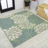 Jonathany Santa Monica SMB110D Cream/Green Area Rug 5 ft. 3 in. X 5 ft. 3 in. Square