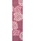 Zinnia Modern Floral Textured Weave Fuchsia/Light Gray 2 ft. x 10 ft. Indoor/Outdoor Runner Rug