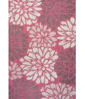 Zinnia Modern Floral Textured Weave Fuchsia/Light Gray 5 ft. x 8 ft. Indoor/Outdoor Area Rug