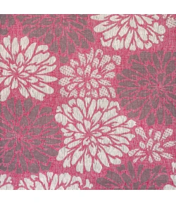 Jonathany Santa Monica SMB110F Fuchsia/Light Gray Area Rug 5 ft. 3 in. X 5 ft. 3 in. Square