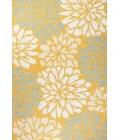 Zinnia Modern Floral Textured Weave Yellow/Cream 9 ft. x 12 ft. Indoor/Outdoor Area Rug