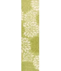 Zinnia Modern Floral Textured Weave Green/Cream 2 ft. x 10 ft. Indoor/Outdoor Runner Rug