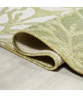 Zinnia Modern Floral Textured Weave Green/Cream 2 ft. x 10 ft. Indoor/Outdoor Runner Rug