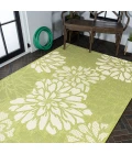 Zinnia Modern Floral Textured Weave Green/Cream 5 ft. x 8 ft. Indoor/Outdoor Area Rug