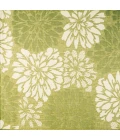 Zinnia Modern Floral Textured Weave Green/Cream 5' Square Indoor/Outdoor Area Rug