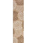 Zinnia Modern Floral Textured Weave Brown/Cream 2 ft. x 10 ft. Indoor/Outdoor Runner Rug