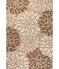 Zinnia Modern Floral Textured Weave Brown/Cream 3 ft. x 5 ft. Indoor/Outdoor Area Rug