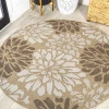 Jonathany Santa Monica SMB110I Brown/Cream Area Rug 5 ft. 3 in. X 5 ft. 3 in. Round