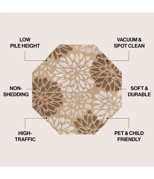 Jonathan Y SANTA MONICA Black SMB112B 7ft.-9in. Octagon Rug