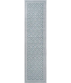 Jonathany Santa Monica SMB111A Teal/Gray Area Rug 2 ft. 2 in. X 10 ft. Runner