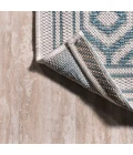 Marvao Diamond Trellis Teal/Gray 2 ft. x 10 ft. Indoor/Outdoor Runner Rug