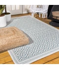Marvao Diamond Trellis Teal/Gray 3 ft. x 5 ft. Indoor/Outdoor Area Rug