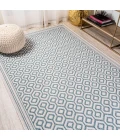 Marvao Diamond Trellis Teal/Gray 3 ft. x 5 ft. Indoor/Outdoor Area Rug