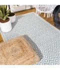 Marvao Diamond Trellis Teal/Gray 3 ft. x 5 ft. Indoor/Outdoor Area Rug